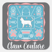 おもしろい猫 スクエアシール (正面)