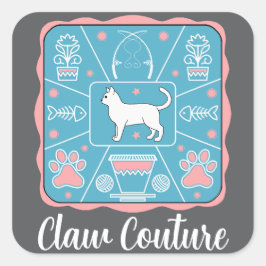 おもしろい猫 スクエアシール