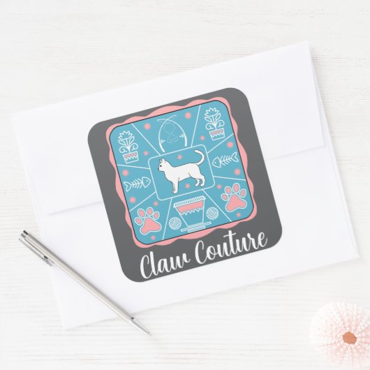 おもしろい猫 スクエアシール (封筒)