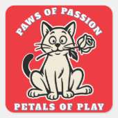 おもしろい猫 スクエアシール (正面)