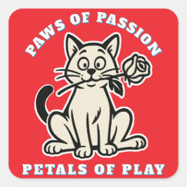 おもしろい猫 スクエアシール