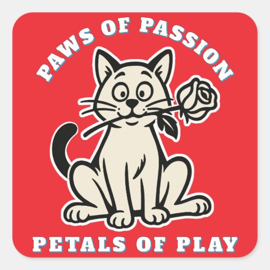 おもしろい猫 スクエアシール (正面)