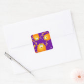 おもしろい猫、ステッカー スクエアシール (封筒)