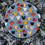 おもしろい猫 セラミックオーナメント<br><div class="desc">青い背景お洒落に可愛い猫が多い。</div>