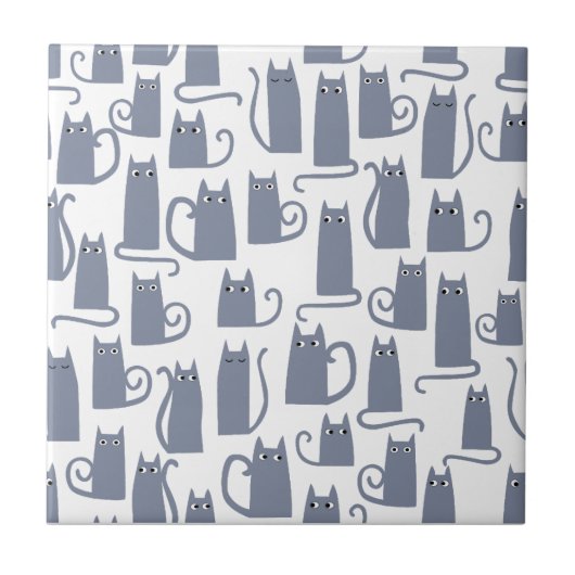 おもしろい猫 タイル (正面)