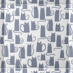 おもしろい猫 タイル<br><div class="desc">かわいい水色のグレー猫。オリジナルアートby Nic Squirrell.動物愛好家に最適</div>