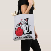 おもしろい猫 トートバッグ (クローズアップ)