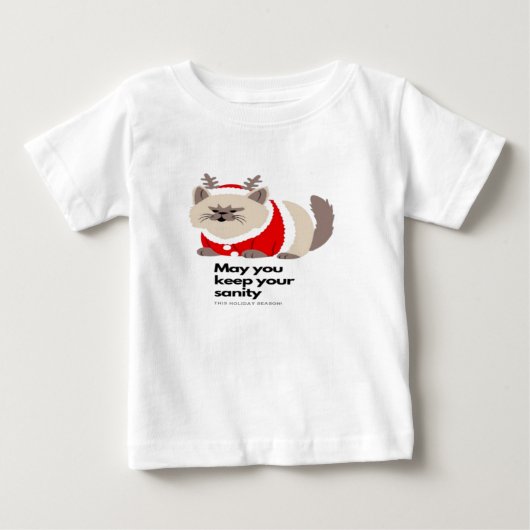 おもしろい猫 ベビーTシャツ (正面)