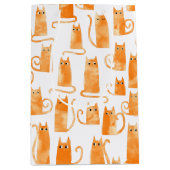 おもしろい猫 ミディアムペーパーバッグ (正面)