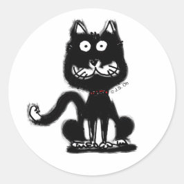 おもしろい猫 ラウンドシール