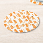 おもしろい猫 ラウンドペーパーコースター (アングル)