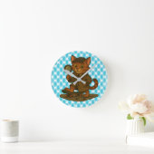 おもしろい猫 ラウンド壁時計 (ホーム)