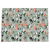 おもしろい猫 ラージペーパーバッグ (正面)