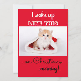 おもしろい猫 私はこんな風に起きた クリスマス