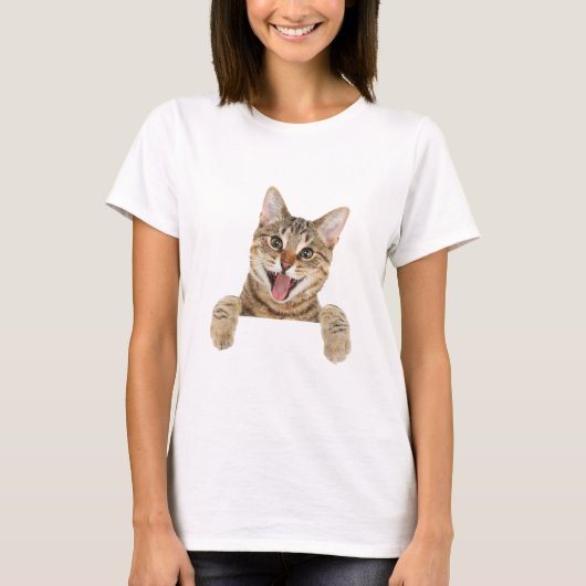 おもしろい猫 Tシャツ (正面)