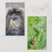 おもしろい猿スマイル付きやる気を起こさせる引用文 名刺 (正面/裏面)