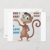 おもしろい猿 ポストカード (正面/裏面)