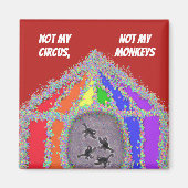 おもしろい猿 マグネット (正面)