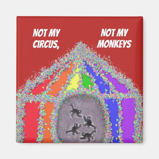 おもしろい猿 マグネット (正面)