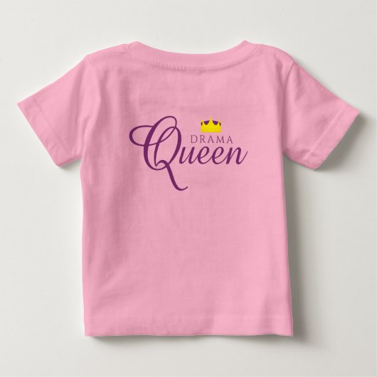 おもしろい王冠を持つドラ王室のマ女王 ベビーTシャツ (裏面)