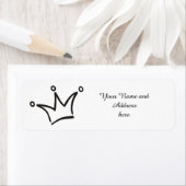 おもしろい王冠ブラック+背中。&文字 ラベル (インサイチュ)