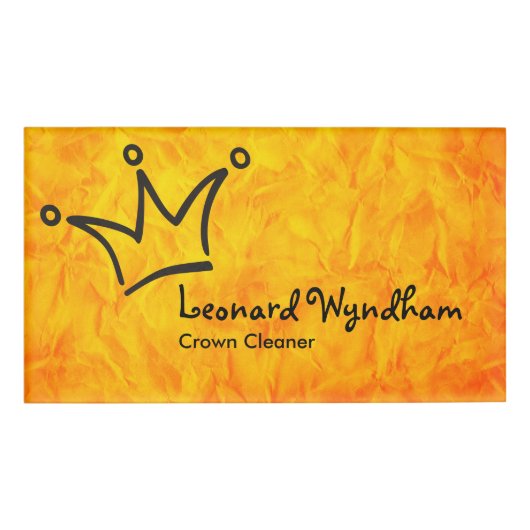 おもしろい王冠ブラック+背中。&文字 名札 (正面)