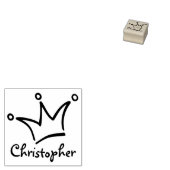 おもしろい王冠+背中。&名前 ラバースタンプ (押印)