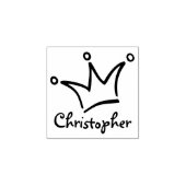 おもしろい王冠+背中。&名前 ラバースタンプ (インプリント)