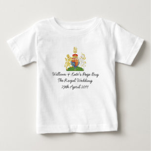 おもしろい王室のの「ペー結婚ジ・ボーイ」おみやげトップ ベビーTシャツ