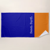 おもしろい王室のブルーオレンジ抽象芸術サンドサーフショア ビーチタオル (正面)