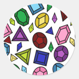 おもしろい王室のレインボージェムストーンとジュエリーパターン ラウンドシール