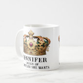 おもしろい王室の女王 コーヒーマグカップ (正面左)