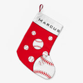 おもしろい球赤少年の名前キッズ スモールクリスマスストッキング (正面 (吊り時))