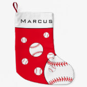 おもしろい球赤少年の名前キッズ スモールクリスマスストッキング (正面)