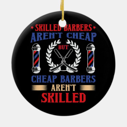 おもしろい理容師美容師美容師誇りを持った セラミックオーナメント (裏面)