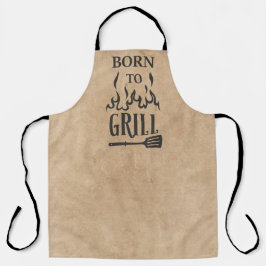 おもしろい生まれでTan Black Grill BBQ Flame エプロン