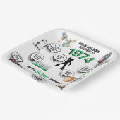 おもしろい生まれ1974年誕生日 ペーパープレート (傾斜あり)