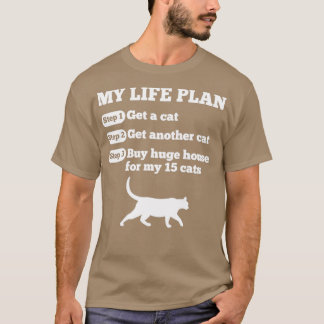 おもしろい生活計画猫好き Tシャツ