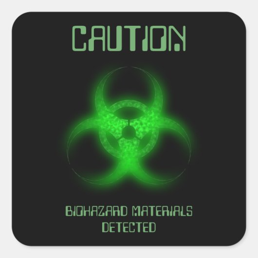 おもしろい生物学的災害［有害物質］毒性警告病 スクエアシール (正面)