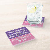 おもしろい生結婚した活ガラスのコースター ガラスコースター (アングル)