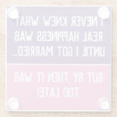 おもしろい生結婚した活ガラスのコースター ガラスコースター (裏面)