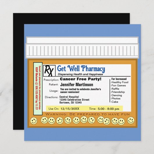 おもしろい用のがんフリーRX 招待状 (正面/裏面)