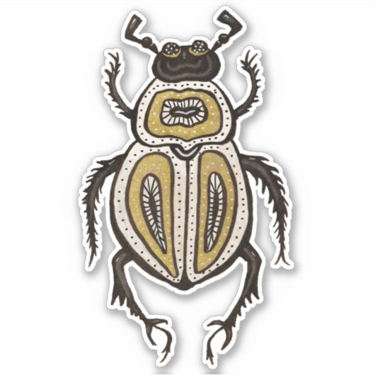 おもしろい甲虫昆虫学アート シール (正面)