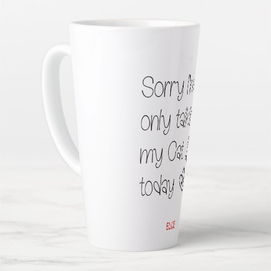 おもしろい申し訳ない今日の名前 カフェラテマグ (左アングル)