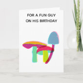 おもしろい男のキノコおもしろいの誕生日 カード (正面)