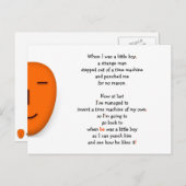 おもしろい男の子タイムマシン決して冗談ユーモア笑い ポストカード (正面/裏面)