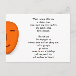 おもしろい男の子タイムマシン決して冗談ユーモア笑い ポストカード