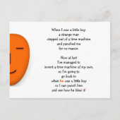 おもしろい男の子タイムマシン決して冗談ユーモア笑い ポストカード (正面)