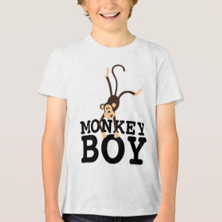 おもしろい男の子Tシャツ, おサル少年 トライブレンドTシャツ