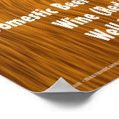 おもしろい男の木製背景の現金バー看板 ポスター (角)